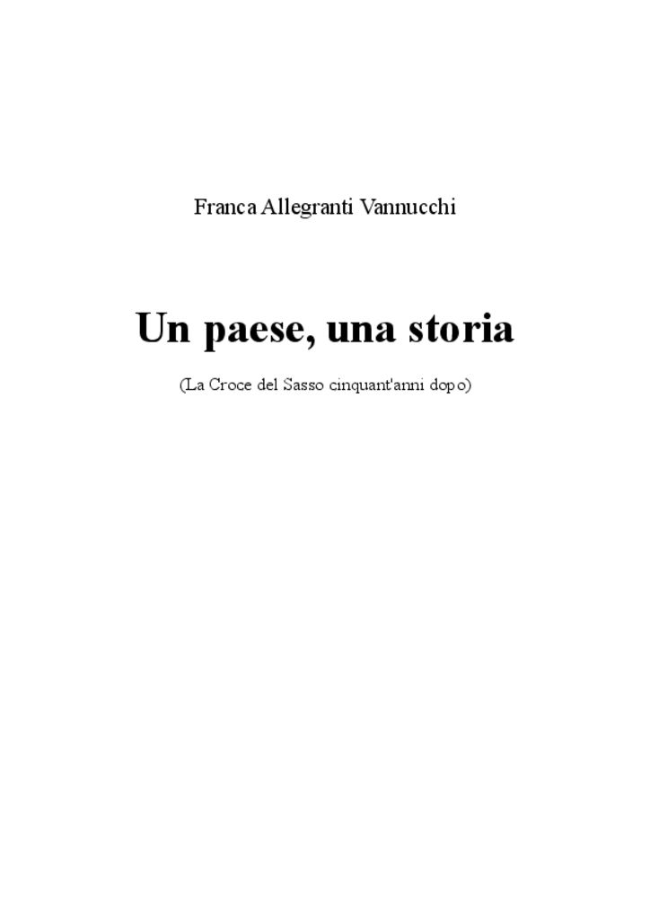 thumbnail of Un paese una storia